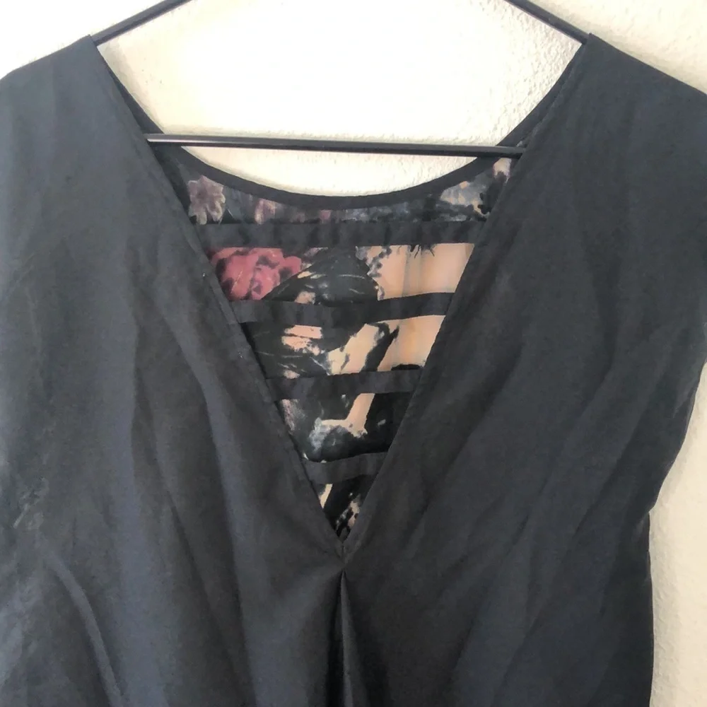 Skull print high low Gothic top M - Picture 5 of 6
